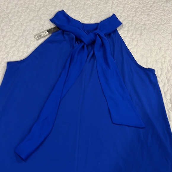 The Limited Ocean Blue sleeveless top with back neck bow. M - Picture 3 of 6
